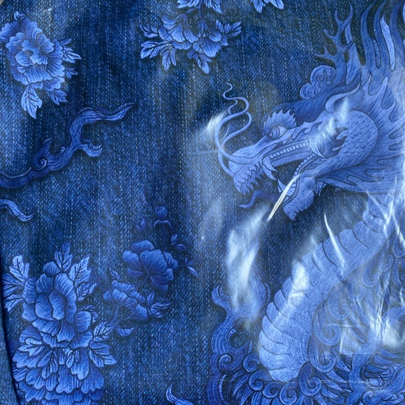 Blackmilk “DRAGON RISING DENIM HWMF LEGGINGS - LIMITED” Size Medium M NWT - Picture 12 of 16